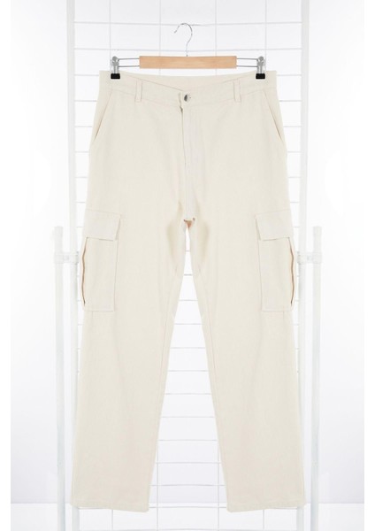 Erkek Yeni Moda Boru Paça Regular Boy Dokuma Erkek Kargo Cepli Baggy Pantolon