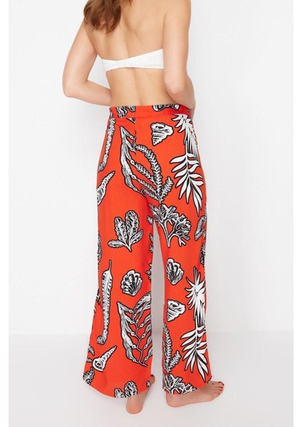 Kadın Yeni Moda Ispanyol Paça Regular Boy Dokuma Çiçek Desenli Pantolon indirimleri