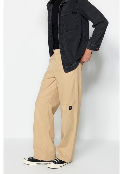 Erkek Moda Geniş Paça Regular Boy Dokuma Limited Edition Premium Loose Fit Etiket Detaylı Pantolon fırsatları