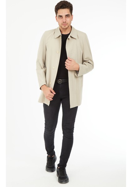 1668 Düğmeli ve Fermuarlı Bej Erkek Kısa Pardesü modelleri