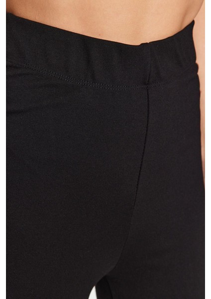 Kadın Moda Ispanyol Paça Regular Boy Örme Yüksek Bel Flare Ispanyol Paça Örme Pantolon