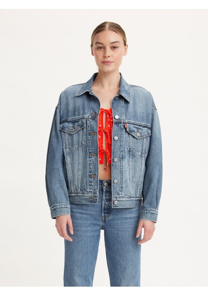 90S Trucker Tr Turnıng Heads Kadın Kot Ceket