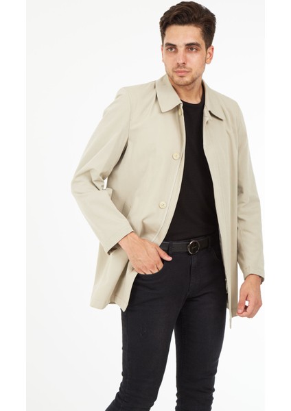 1668 Düğmeli ve Fermuarlı Bej Erkek Kısa Pardesü fiyatları