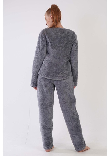Kadın Welsoft Uzun Kol Füme Pijama Takım C8T4N0O603 fırsatları