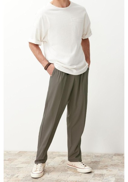 Erkek Yeni Moda Boru Paça Regular Boy Dokuma Pileli Klasik Baggy Fit Kumaş Pantolon fiyatları