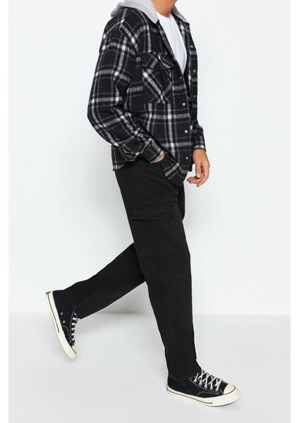 Erkek Yeni Moda Boru Paça Regular Boy Dokuma Cepli Regular Fit Kargo Pantolon