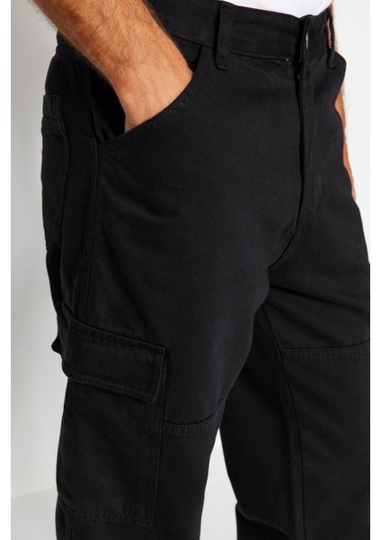 Erkek Yeni Moda Boru Paça Regular Boy Dokuma Cepli Regular Fit Kargo Pantolon