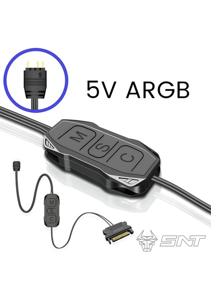 Snt Argb Denetleyici 5V 3pin Sata Güç Beslemeli 1 Port