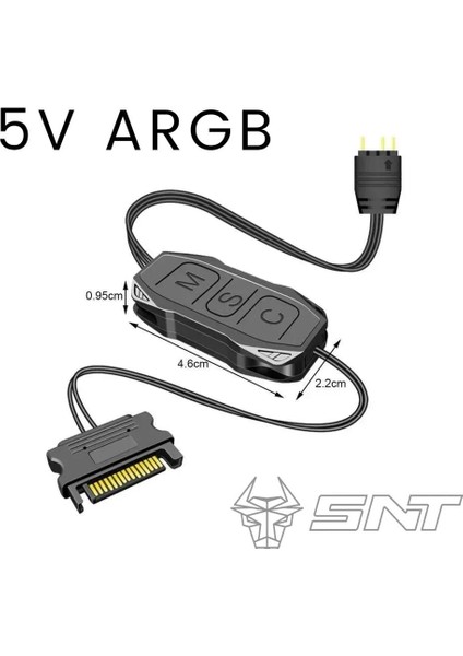 Snt Argb Denetleyici 5V 3pin Sata Güç Beslemeli 1 Port