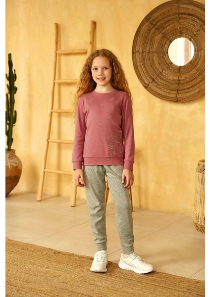 A2921 Kız Çocuk Rose Pijama Takımı