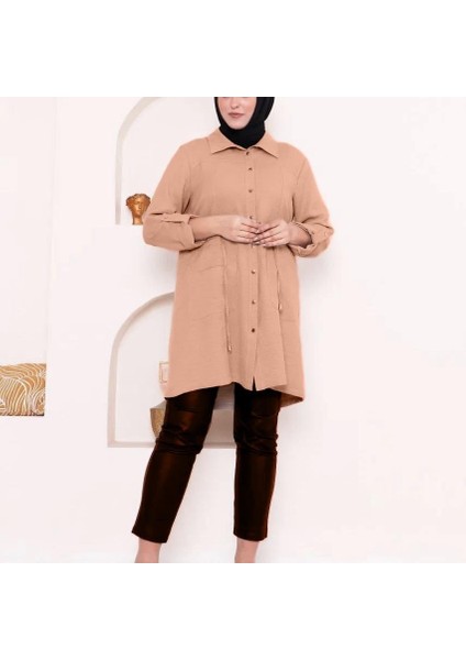 Seren Kadın Büyük Beden Keten Gömlek Tunik modelleri