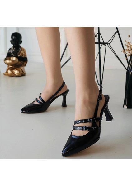 Miar Siyah Rugan Topuklu Ayakkabı fırsatları