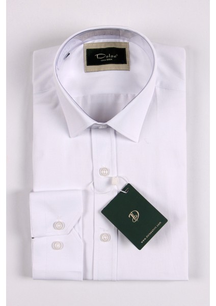 Slimfit Premium Ithal Saten Beyaz Gömlek