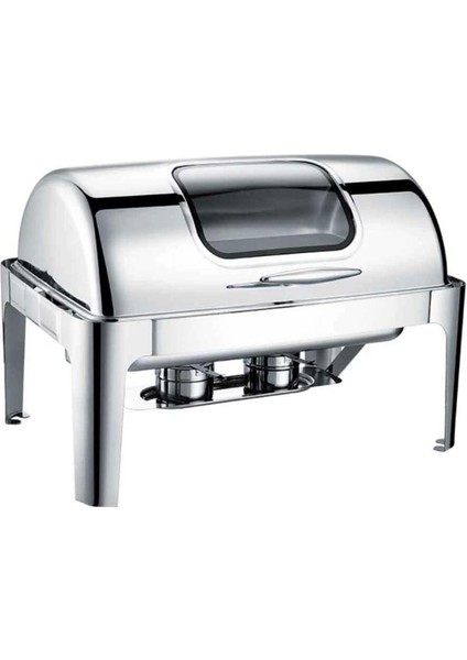 Chafing Dish Roll Top Camlı 9 L (Cdr-9c) | Reşo Kabı