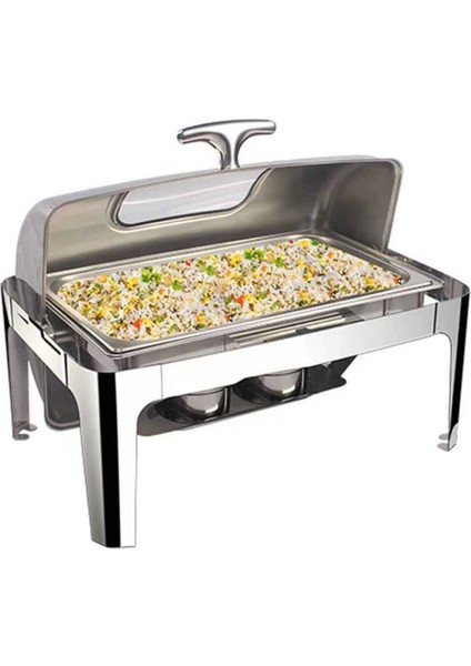 Chafing Dish Roll Top Camlı 9 L (Cdr-9c) | Reşo Kabı modelleri