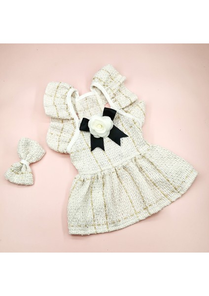 Xiaoxiangfeng Black And White Dog Clothes Spring And Autumn Small Dog Teddy Pet Clothing Little Cat Skirt (Yurt Dışından) fiyatları