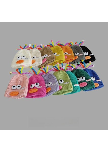 Ebeveyn-Çocuk Bere Şapka Kadın Sevimli Çizgi Komik Gözler Dokunaçlar Sonbahar ve Kış Çocuk Sıcak Örgü Şapka Parlayacak (Yurt Dışından) modelleri