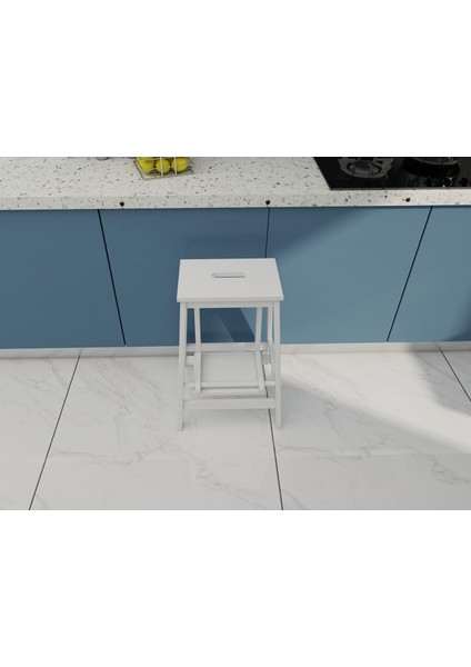 Ahşap Katlanabilir Basamaklı Tabure Beyaz Renk modelleri