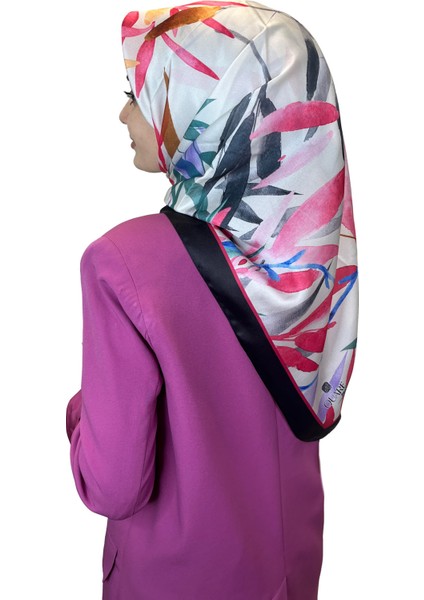 Kristal Eşarp, Yaprak Desenli Kristal Rayon Eşarp 01064