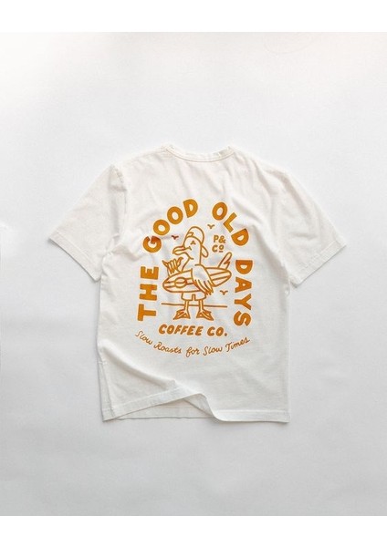 Bisiklet Yaka The Good Old Day Baskılı Oversize Erkek T-Shirt