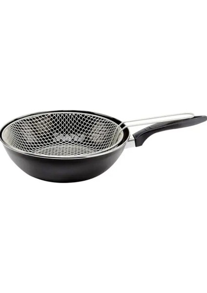 Emaye 26 cm Cips Kızartma Fritoz Wok Tava