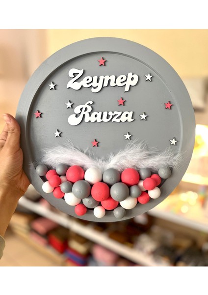 Kız Bebek Isimli Kapı Süsü-Hastane Odası -Çocuk Kapı Süsü-Bubble Kapı Süsü