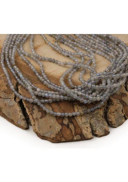 Labradorit Taşı Fasetli Doğal Taş Dizisi 3 mm