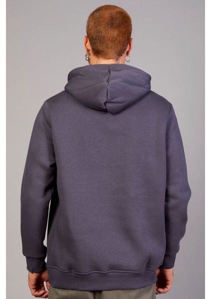Erkek Regular Fit Kanguru Cepli Kapüşonlu Antrasit Sweatshirt fırsatları
