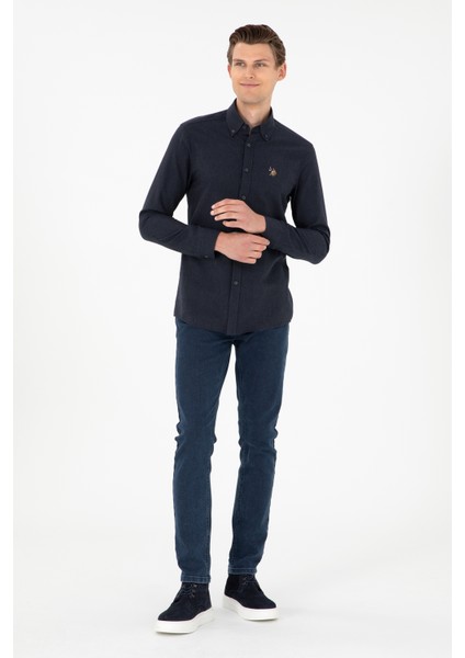 Erkek Lacivert Gömlek Basic 50293980-VR033 fırsatları