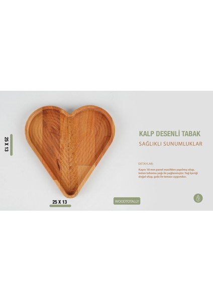 Wood Totally - Kalp Desenli Ahşap Çerezlik