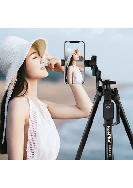 NP-8830 Profesyonel Tripod: Bluetooth Kumandalı ve Çok Yönlü Kullanım