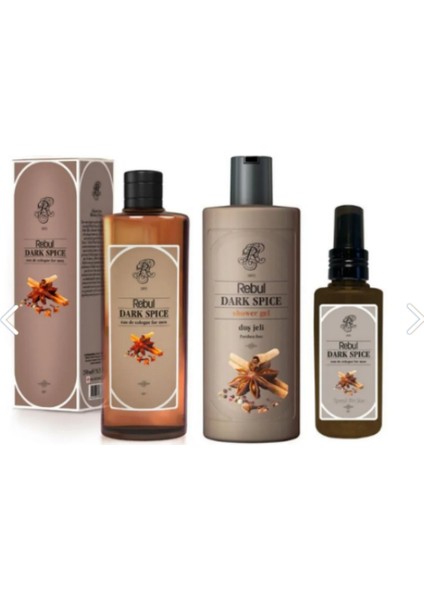 Dark Spice Edc 250ML Kolonya 500ML Duş Jeli 125ML Edc Kolonya 3'lü Avantaj Set