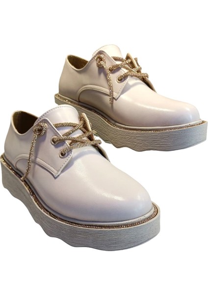 160 Kadın Taşlı Bağcıklı Casual Ayakkabı Ten fiyatları