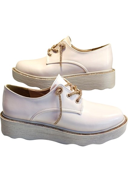 160 Kadın Taşlı Bağcıklı Casual Ayakkabı Ten fırsatları