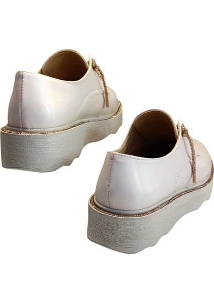 160 Kadın Taşlı Bağcıklı Casual Ayakkabı Ten indirimleri