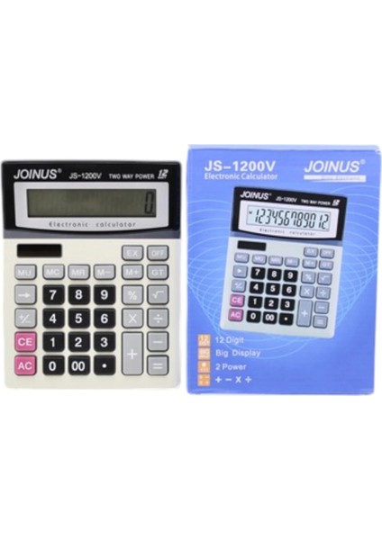 Joınus JS-1200V 2 Power Masaüstü 12 Hane Hesap Makinesi