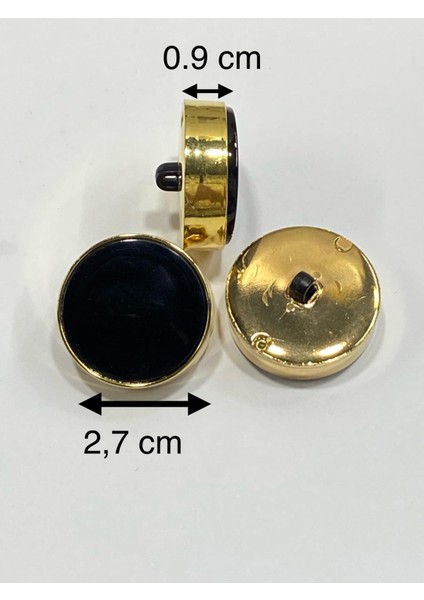Kaban Kürk Manto Düğmesi / Italyan Düğme 6 Lı Set / Gold Siyah 2,7 cm /M009 fiyatları