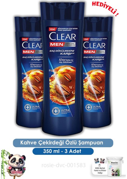 Men Kahve Çekirdeği Özlü Şampuan 350 ml x 3 adet ve Rosie