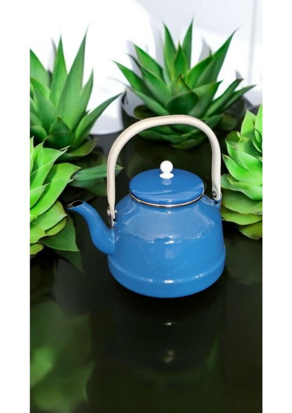 Emaye Vintage Üstten Saplı Mavi 3,5 Litre Demlik