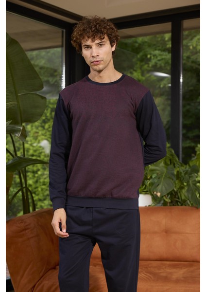 Midi Yaka Iki Iplik %100 Pamuk Pijama Takımı 8050