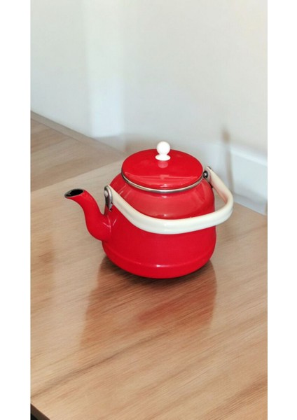 Kırmızı Emaye Vintage Demlik Üstten Saplı 3,5 Litre Kırmızı Çinko Çaydanlık fiyatları