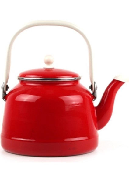 Kırmızı Emaye Vintage Demlik Üstten Saplı 3,5 Litre Kırmızı Çinko Çaydanlık fırsatları