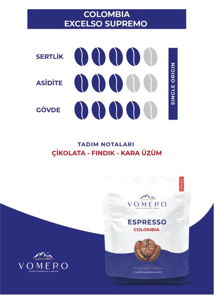 Colombia Supremo Excelso Yöresel Kahve 250 gr