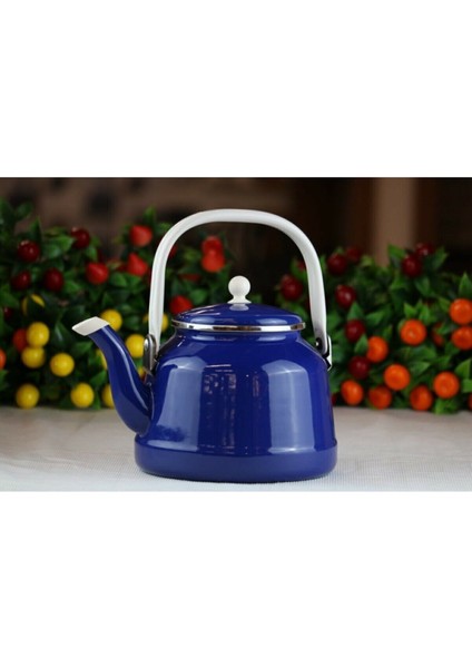 Emaye Çaydanlık 2,5 Litre Tekli Üstten Tutmalı Çinko Bitki Çayı Demliği