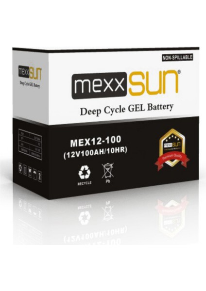 N&D Lighting Mexxsun 12 Volt 100 Amper Deep Cycle Solar Jel Akü