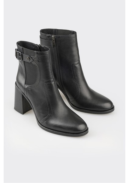 Siyah Deri Kadın Klasik Bot fiyatları