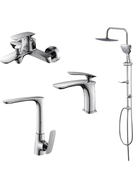 Slim Lavabo Banyo Evye Bataryası Duş Ünitesi Set 121521-121511-121531-121530