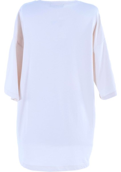 2096_KISA Kollu Oversize Basic T-Shirt