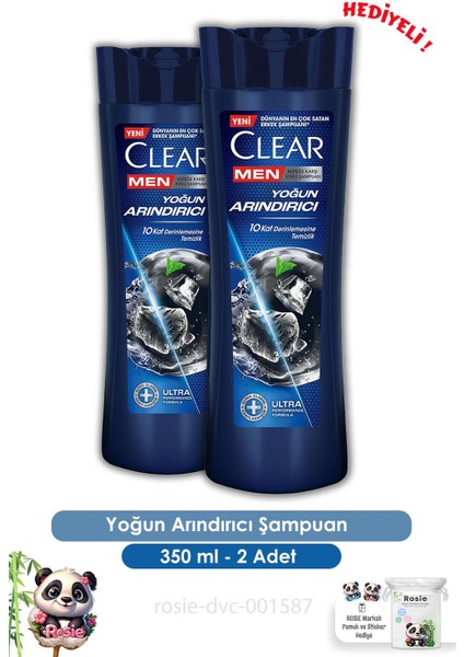 Men Yoğun Arındırıcı Şampuan 350 ml x 2 adet + Rosie
