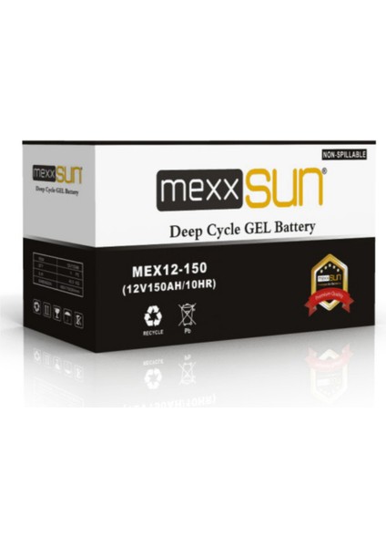 N&D Lighting Mexxsun 12 Volt 150 Amper Deep Cycle Solar Jel Akü